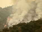 US: Wildfire is seen in Angeles National Fores