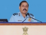 Air Chief Marshal RKS Bhadauria addressing officers undergoing the 44th Higher Air Command Course in Secunderabad.