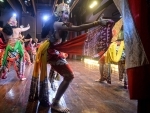 Javanese human puppet troupe performs with limited audience amid COVID-19 in Jakarta