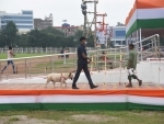 I-Day eve: Security personnel checking the Gandhi Maidan