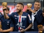 Neymar, Mbappe celebrate during French League Cup football match
