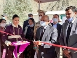 Ladakh LG inaugurating a COVID-19 test centre in Leh