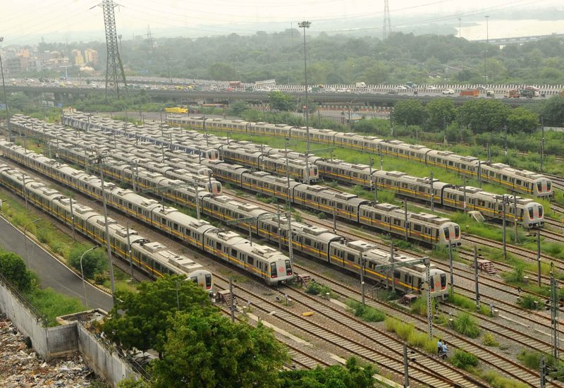 Delhi metro trains parked at yard owing to Covid-19