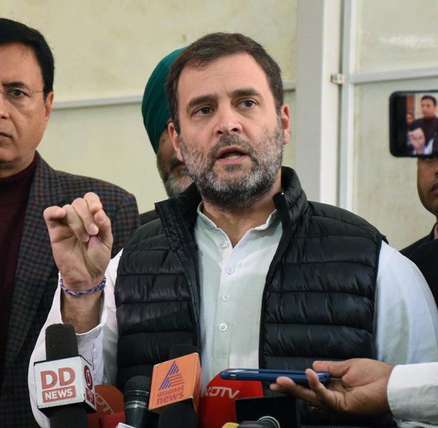 Rahul Gandhi addresses reporters in Parliament House