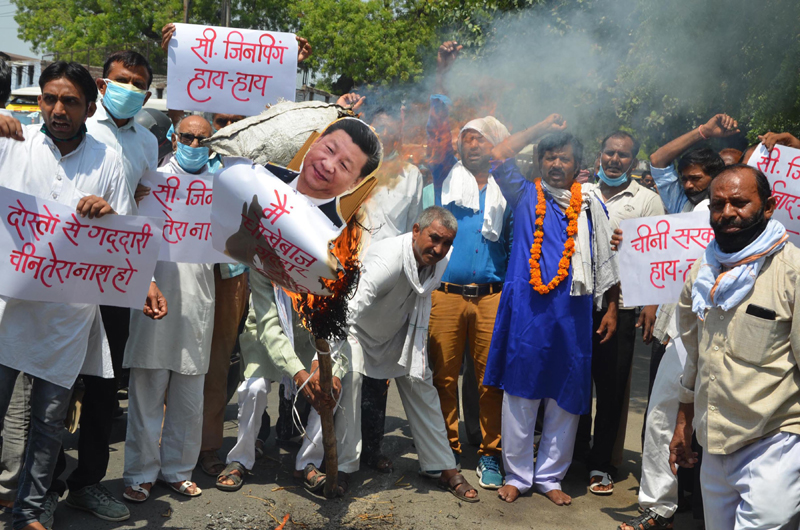 Indians protest Chinese aggression in Ladakh