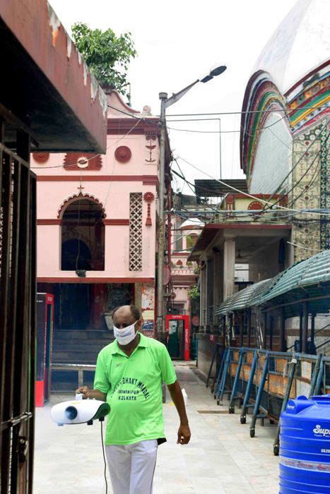 Kalighat Temple in Kolkata conducts sanitisation to keep devotees safe 