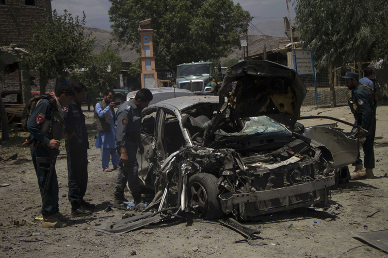 Site of car bomb blast in Nangarhar province of Afghanistan