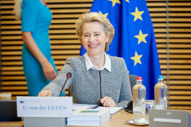 European Commission Prez Ursula von der Leyen chairs seminar of College of Commissioners at EU headquarters in Brussels
