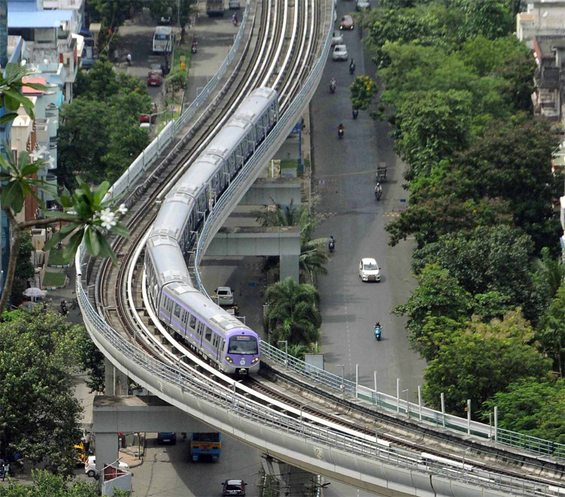 A view of Kolkata's East-West Metro after resuming operations on Monday