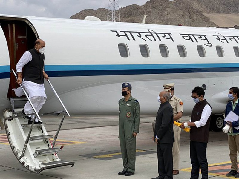 Defence Minister Rajnath Singh arrives at Leh to review security situation at LAC, LoC