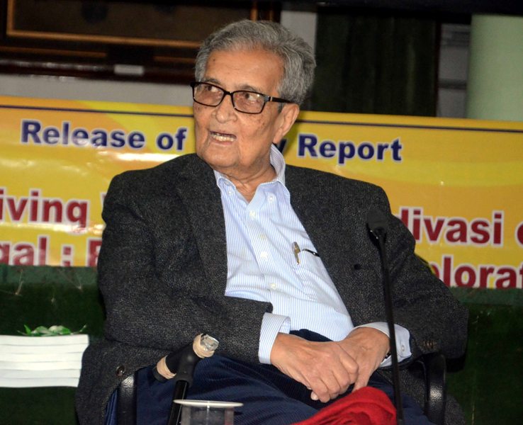 Professor Amartya Sen during release of The Living World of the Adivasis of West Bengal 