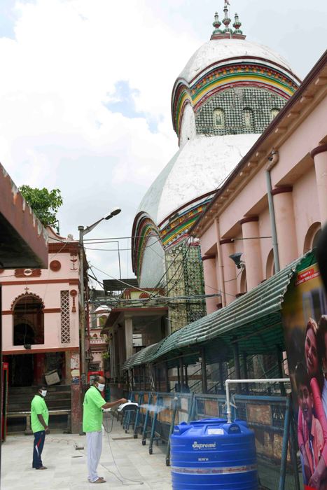 Kalighat Temple in Kolkata conducts sanitisation to keep devotees safe 