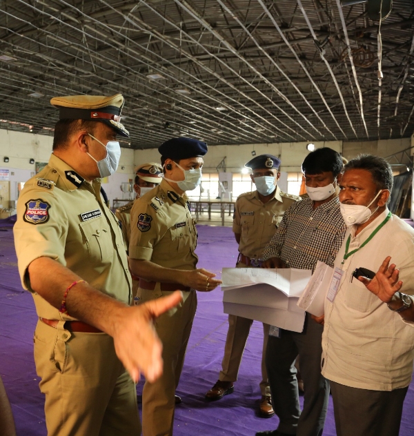 Hyderabad City Police Commissioner Anjani Kumar, along with the concerned Nodal Officers, GHMC Officials inspect GHMC election