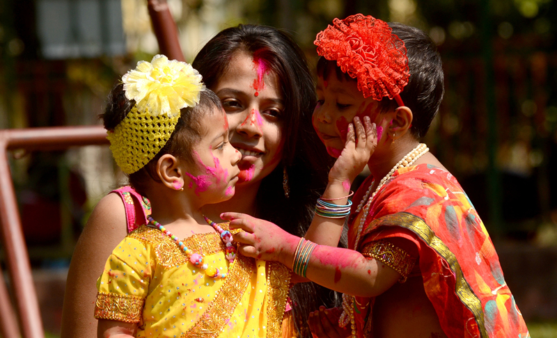 Kolkata celebrates Holi, the festival of colours
