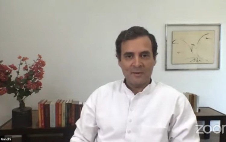 Rahul Gandhi holds video conference over Covid-19
