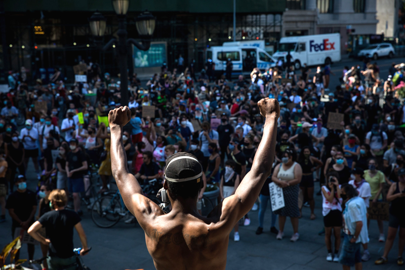 New York: Demonstrators take part in a Black Lives Matter protest