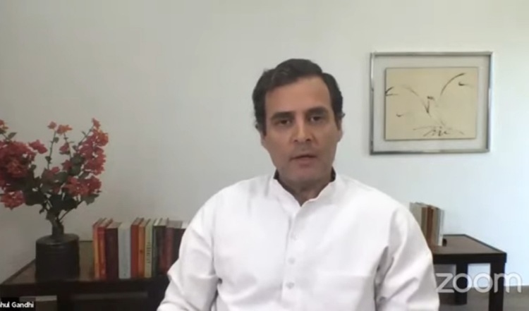 Rahul Gandhi holds video conference over Covid-19