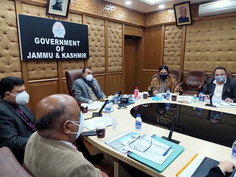 Nitishwar Kumar chairs a meeting at Civil Secretariat in Jammu