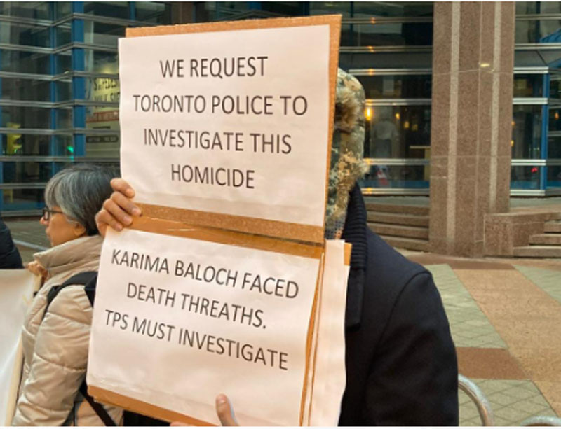 Protesters demand fair probe into Karima Baloch's death in Toronto