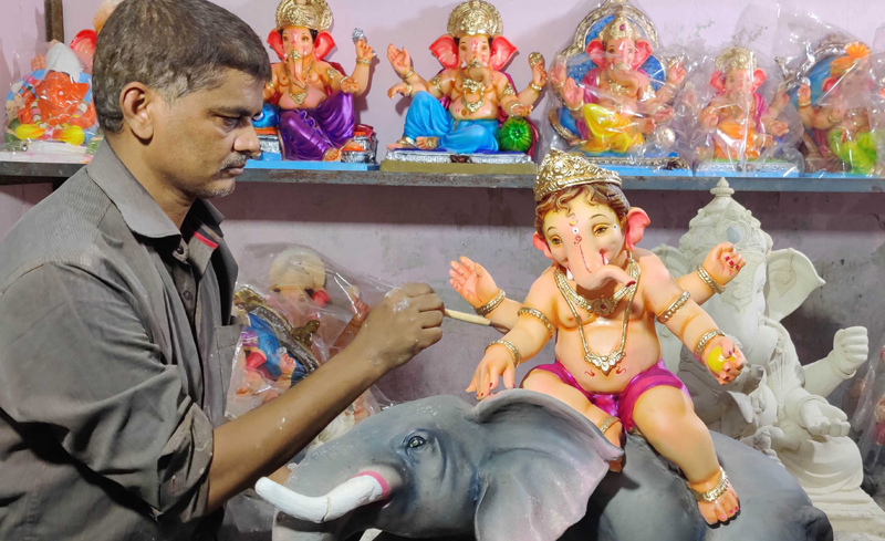 Ganesha idols receiving final touches ahead of Ganesha festival