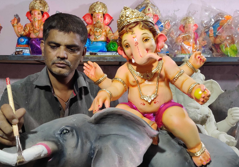 Ganesha idols receiving final touches ahead of Ganesha festival