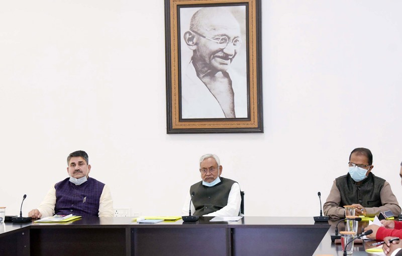 Nitish Kumar attends review meeting of Revenue and Land Reform Department in Patna