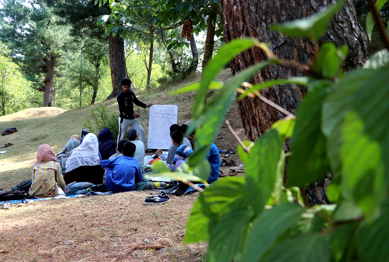An open air community School established by the study lovers in Didikoot