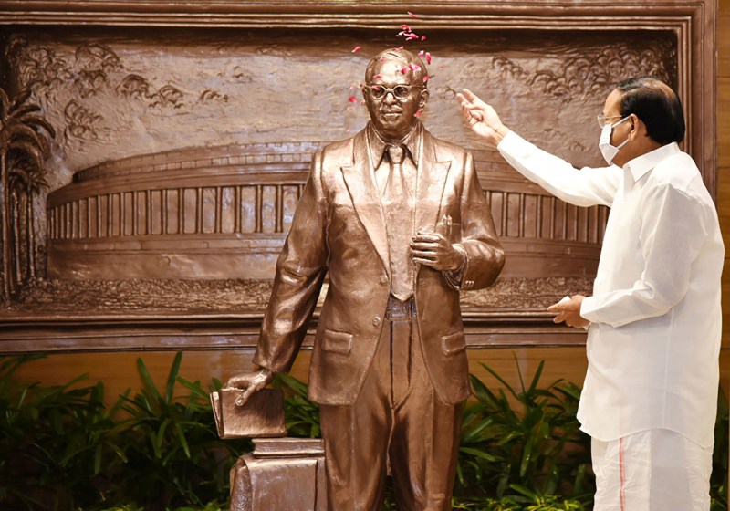 Venkaiah Naidu unveils statue of Dr B R Ambedkar