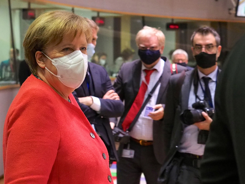 German Chancellor Angela Merkel at special European Council meeting