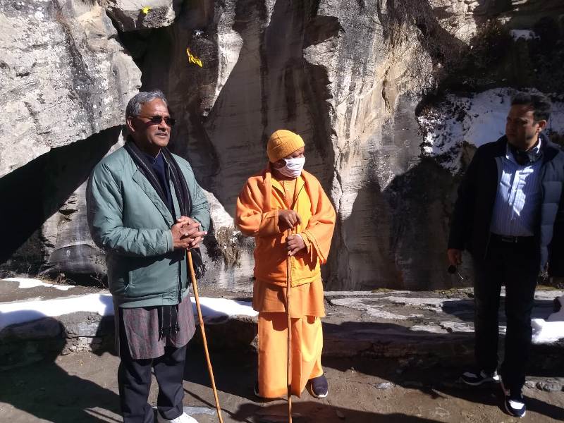 UP Chief Minister Yogi Adityanath today visited Badrinath shrine and Mana village.