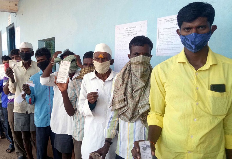 Voting underway in Karnataka Gram Panchayath Elections