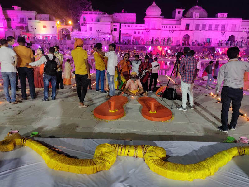 Ayodhya night on the eve of Ram Temple ground breaking ceremony