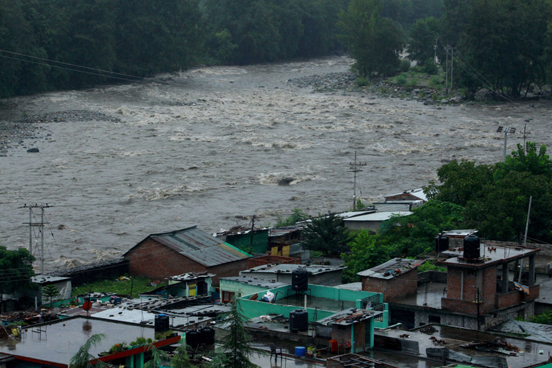 River Beas in spate after incessant rains