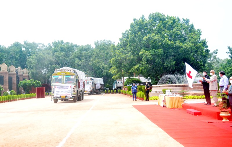 President Kovind flags off loaded truck of relief materials