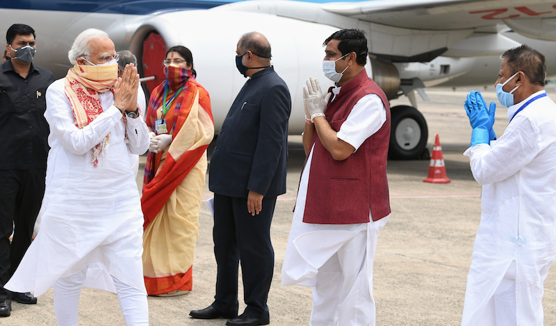 PM Modi surveys Cyclone Amphan impact with West Bengal CM Mamata Banerjee 
