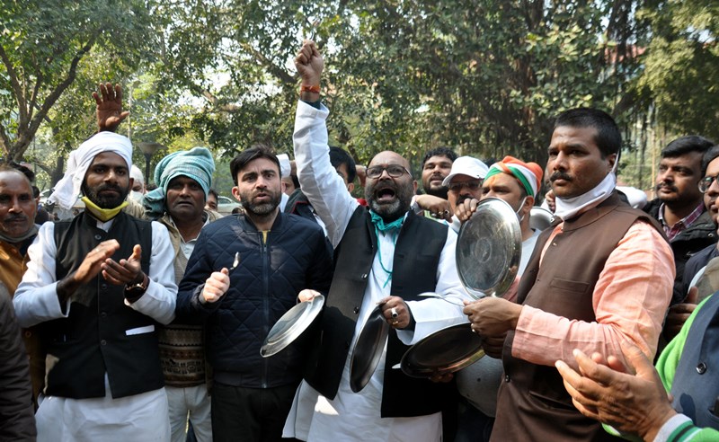UPCC President Ajai Kumar Lallu protests against Farm Bills