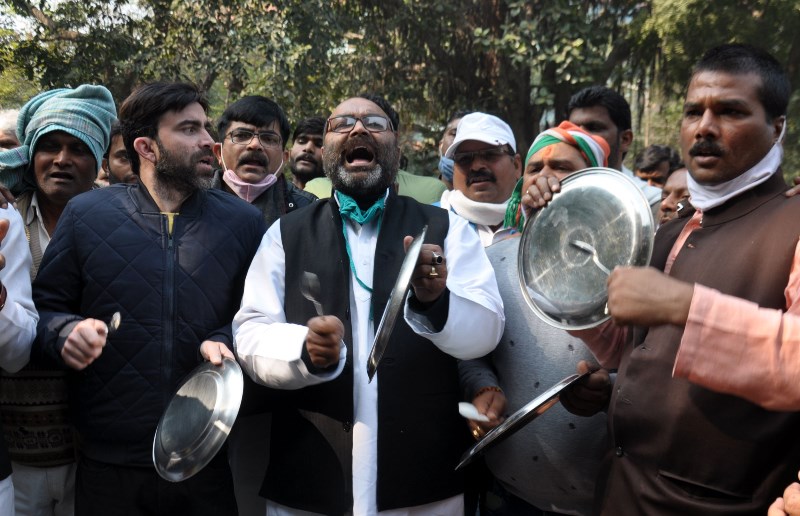 UPCC President Ajai Kumar Lallu protests against Farm Bills