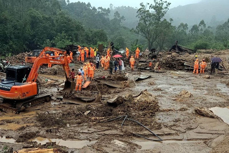 NDRF conducting search and rescue operation in landslide-hit Idukki District of Kerala