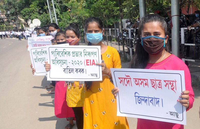 Protests agaunst CAA in Assam