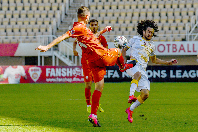 North Macedonia and Armenia in action during a UEFA Nations League group football match