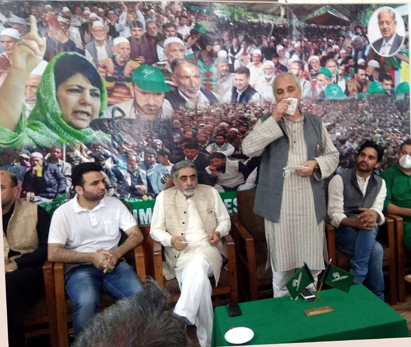 Peoples Democratic Party (PDP) leaders during a meeting in Srinagar