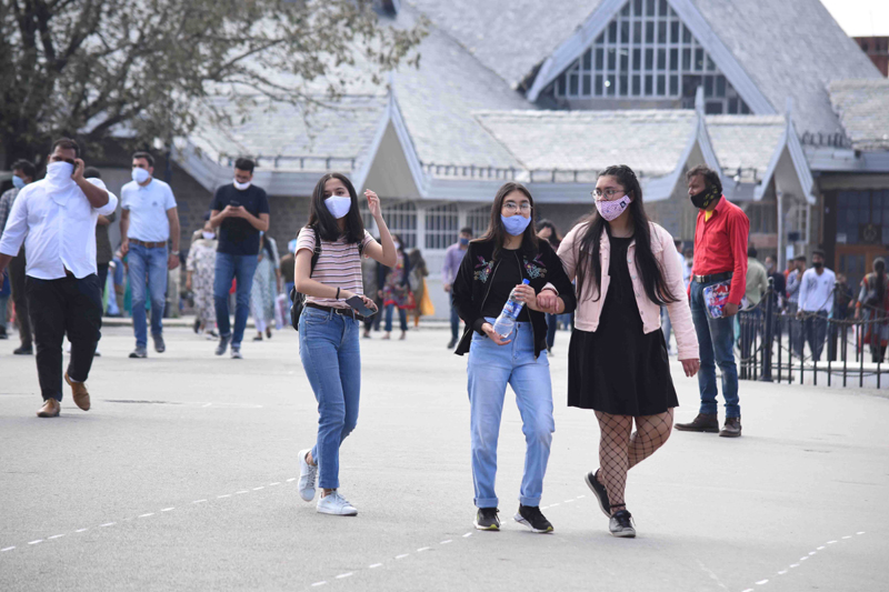 People enjoy weather in Shimla