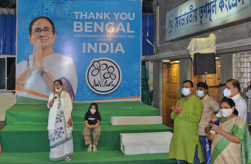 Mamata addresses media after scripting landslide victory in Bengal