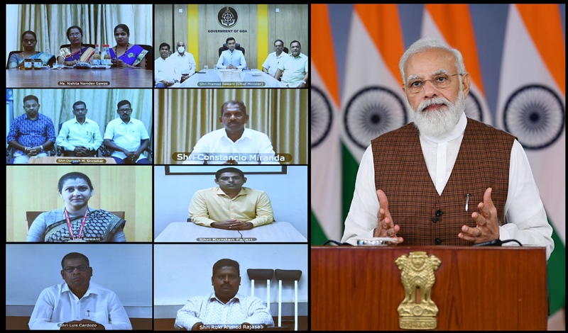 PM Modi interacts with beneficiaries of Aatmanirbhar Bharat Swayampurna Goa programme