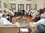 Opposition party leaders participating at a meeting called by Yashwant Sinha