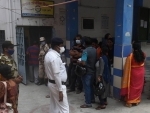 Voters waiting in queue at Thakurpukur polling station in Kolkata during Bengal Assembly Elections
