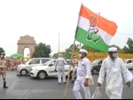 Congress Seva Dal volunteers carrying out Tiranga March