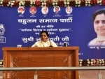 Mayawati addresses press conference in Lucknow