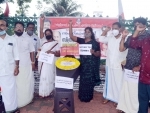 Kerala Congress staging protest against dowry system in Thiruvananthapuram