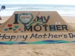 Sudarshan Pattnaik makes sand sculpture on Mothers Day